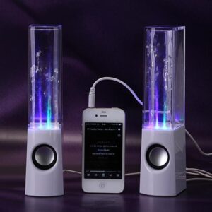 Altavoces con fuente de agua danzante y luces LED para fiestas familiares